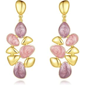 Kemstone Rose Gold Multilayer Dangling Earring Chandelier Dangle Earrings for Woman