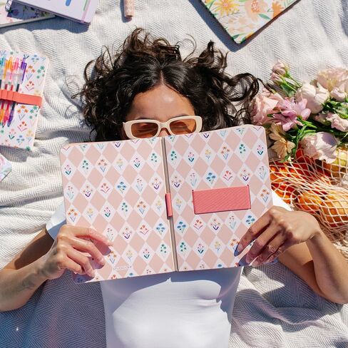 Studio Oh! Mothers Day Gifts Casey Notebook with Phone Holder - Stylish Design with Elastic Loops, 192 Lined Pages, 100 GSM, Coptic Binding - Ideal for Professionals, Students, Travelers - Darling Dots in Saudi Arabia
