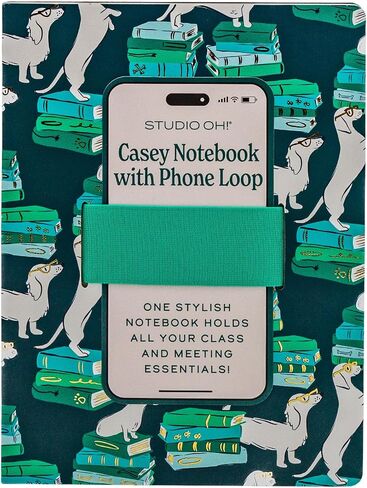 Studio Oh! Mothers Day Gifts Casey Notebook with Phone Holder - Stylish Design with Elastic Loops, 192 Lined Pages, 100 GSM, Coptic Binding - Ideal for Professionals, Students, Travelers - Darling Dots in Saudi Arabia