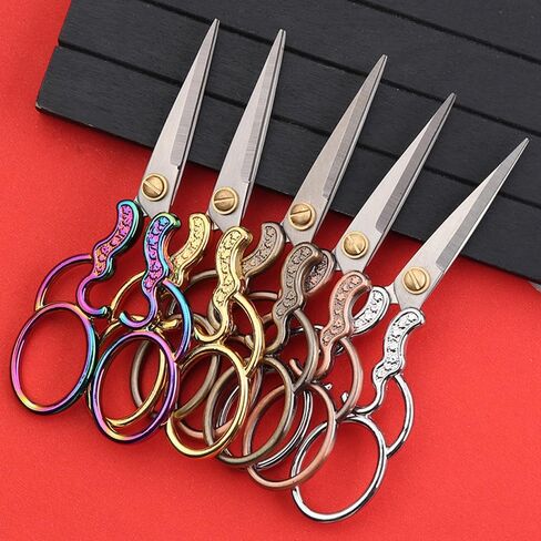 5" Vintage Scissors All Purpose, Stainless Steel Scissors for Scrapbook Albums, Small Sewing Scissors for Home Office Studio Craft Art Work Handicraft Cutting Paper DIY Tool Brassy in Kuwait