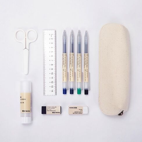 Canvas Pencil Case Cotton Canvas and Simple Multifunctional Pencil Bag Zipper Portable Storage (Beige) in Saudi Arabia