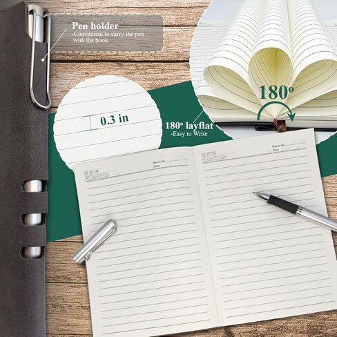 A5 Softcover Leather Lined Journal Notebook with Pen - 256 Pages of 100G Thick Paper, Includes Index Tab Stickers - Ideal for Writing, Travel, Work, and School (5.8" x 8.3", Grey) in Saudi Arabia