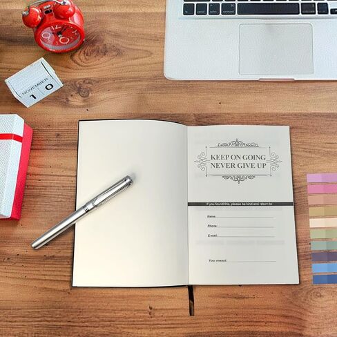A5 Softcover Leather Lined Journal Notebook with Pen - 256 Pages of 100G Thick Paper, Includes Index Tab Stickers - Ideal for Writing, Travel, Work, and School (5.8" x 8.3", Grey) in Saudi Arabia
