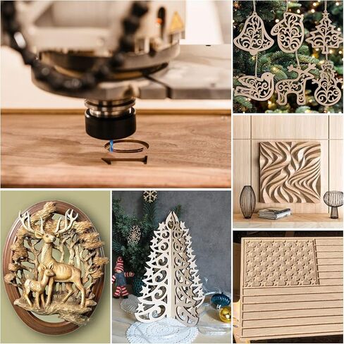 HQMaster Extra Long Spiral Router Bit 1/4 inch Shank Solid Carbide CNC Router Bit with Nano Blue Coating End Mill for Wood Cut, Carving (1/4" x 1/8" x 1" x 3" Up Cut) in Kuwait