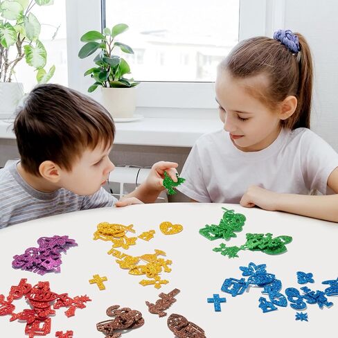 MALLMALL6 500pcs Christian Glitter Stickers Foam Self-Adhesive Bible Multi-Colour Art Craft Project Assorted Glittery Sticky Embellishments for Kids School Classroom Activity Home Party Decoration in Saudi Arabia