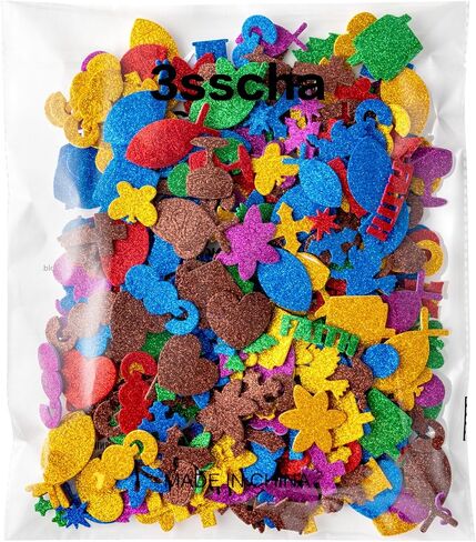 MALLMALL6 500pcs Christian Glitter Stickers Foam Self-Adhesive Bible Multi-Colour Art Craft Project Assorted Glittery Sticky Embellishments for Kids School Classroom Activity Home Party Decoration in Saudi Arabia