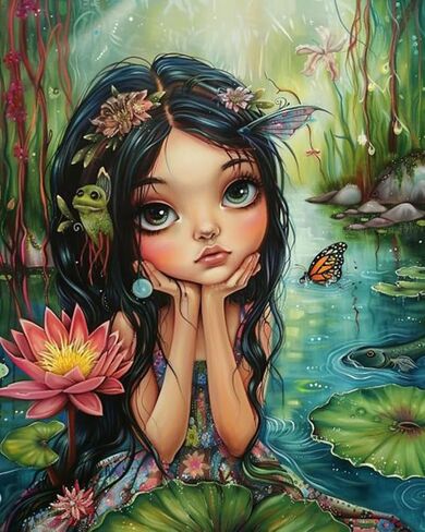 Tucocoo Halloween Pumpkin Strange Girl Paint by Number Cute Weird Girl Portrait DIY Painting on Canvas with Brushes Acrylic Paints Paint by Numbers for Adults and Beginner 16x20 Inch（Without Frame） in Saudi Arabia