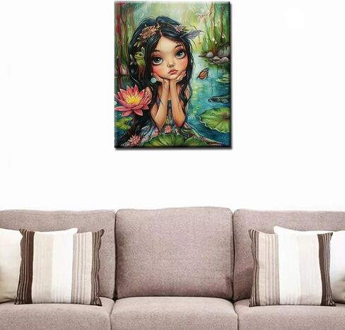 Tucocoo Halloween Pumpkin Strange Girl Paint by Number Cute Weird Girl Portrait DIY Painting on Canvas with Brushes Acrylic Paints Paint by Numbers for Adults and Beginner 16x20 Inch（Without Frame） in Saudi Arabia