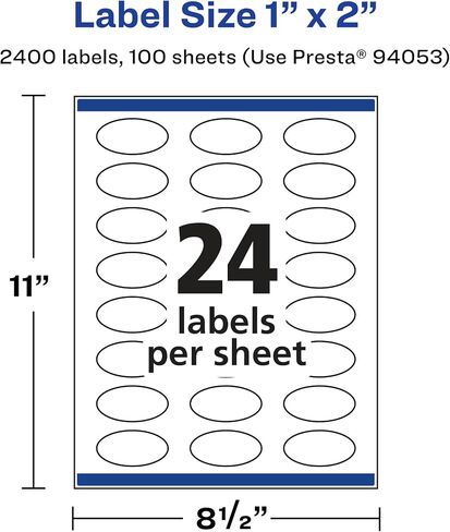 AVERY Matte Clear Oval Labels, 1" x 2", 240 Labels, Print-to-The-Edge, Laser/Inkjet Printable in Saudi Arabia