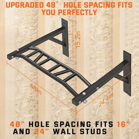Pull Up Bar Wall Mounted,Heavy Duty Multi Grip Chin Up Bar for Strength Training, 600 lbs Capacity, Durable Steel Construction, Perfect for Home and Garage Workouts in Kuwait