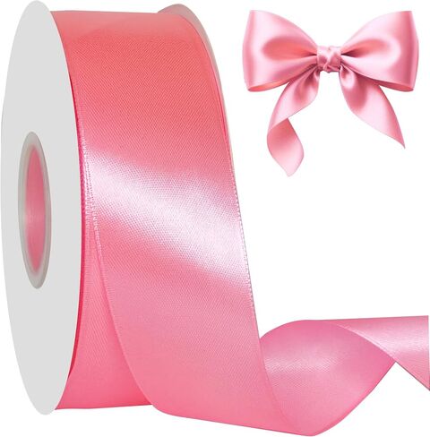 60 Yards x 1-1/2 Inch Pink Ribbon: Pink Satin Ribbon for Gift Wrapping Wedding & Mother's Day Flower Bouquet Packaging, Bows Making, Crafts, Floral, Hair Accessories and Invitation Decorations in Saudi Arabia