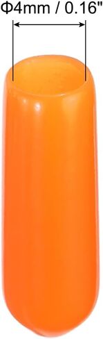 100 Pack Screw Thread Protector Cover Rubber End Caps, [for Screw, Bolt, Rod End Cap] - 1/8"(3mm) ID/Orange in Saudi Arabia