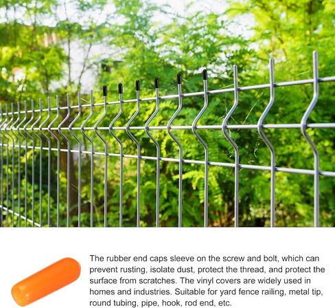 100 Pack Screw Thread Protector Cover Rubber End Caps, [for Screw, Bolt, Rod End Cap] - 1/8"(3mm) ID/Orange in Saudi Arabia