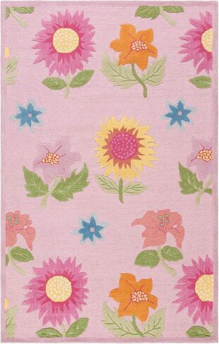 Safavieh Kids Collection SFK371A Handmade Floral Wool Accent Rug, 2' x 3', Pink/Pink in Kuwait