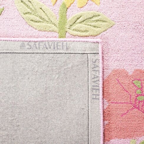 Safavieh Kids Collection SFK371A Handmade Floral Wool Accent Rug, 2' x 3', Pink/Pink in Kuwait