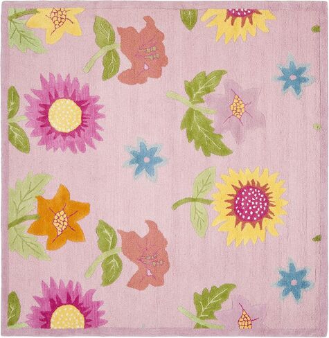 Safavieh Kids Collection SFK371A Handmade Floral Wool Accent Rug, 2' x 3', Pink/Pink in Kuwait