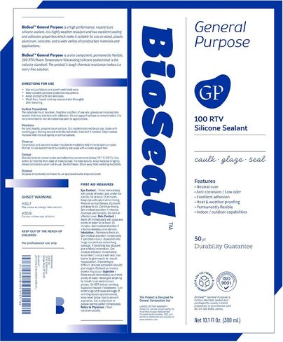 Aluminum BioSeal General Purpose Silicone Caulk & Sealant 10.1oz - UV Protection / 100% RTV/Low Odor - Pack of 1 in Saudi Arabia