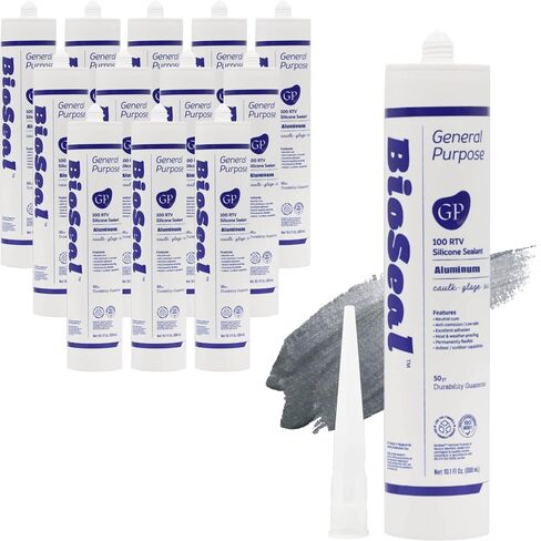 Aluminum BioSeal General Purpose Silicone Caulk & Sealant 10.1oz - UV Protection / 100% RTV/Low Odor - Pack of 1 in Saudi Arabia