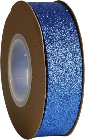 Glitter Ribbon 7/8 Inch x 25 Yards Sparkle Ribbon for Homecoming Mums Wrapping, DIY Crafts, Wreaths, Tree Ornaments, Wedding Parties, Home Decoration (Royal Blue) in Kuwait