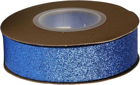 Glitter Ribbon 7/8 Inch x 25 Yards Sparkle Ribbon for Homecoming Mums Wrapping, DIY Crafts, Wreaths, Tree Ornaments, Wedding Parties, Home Decoration (Royal Blue) in Kuwait