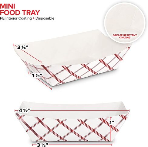 Stock Your Home Paper Food Boats (500 Pack) 1 Lb Disposable Red & White Checkered Paper Food Trays, Eco Friendly Paper Food Trays, Serving Boats for Concession Food & Condiments, Paper Nacho Trays in Saudi Arabia