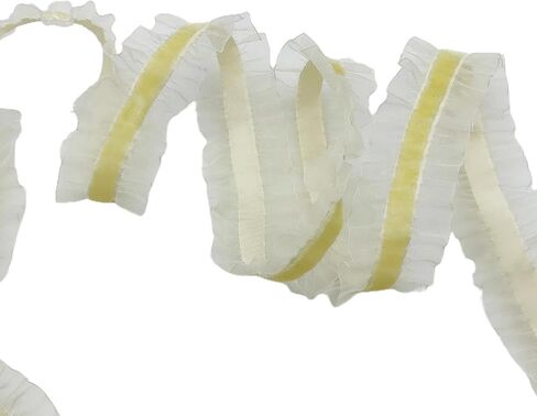 2 Yards Vintage Pink Velvet Ribbons Lace Ruffled Pleated Elastic Stretch Lace Trim Ribbon for Gift Package Wrap, Wedding Decor and Crafts 25mm in Saudi Arabia