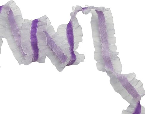 2 Yards Vintage Pink Velvet Ribbons Lace Ruffled Pleated Elastic Stretch Lace Trim Ribbon for Gift Package Wrap, Wedding Decor and Crafts 25mm in Saudi Arabia