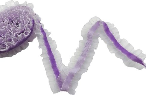 2 Yards Vintage Pink Velvet Ribbons Lace Ruffled Pleated Elastic Stretch Lace Trim Ribbon for Gift Package Wrap, Wedding Decor and Crafts 25mm in Saudi Arabia