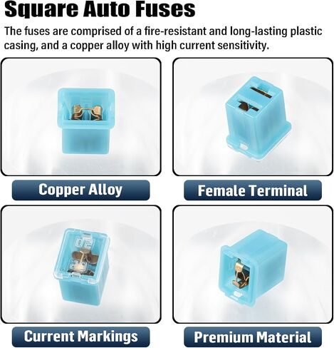 50A Square Auto Fuses 50 AMP Low Profile Box Shaped Automotive Fuse for SUVs Cars Trucks Boats (Pack of 6 Pcs) in Saudi Arabia