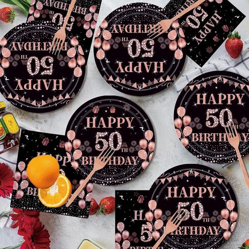 96pcs لوحات عيد ميلاد الحفلات السادسة عشر مجموعة زينة من الذهب الوردي تشمل لوحات الذهب الوردي وشوكات المناديل لتوفيرات حفلات عيد ميلاد الفتيات البالغة من العمر 16 عامًا 24 ضيفًا in Kuwait