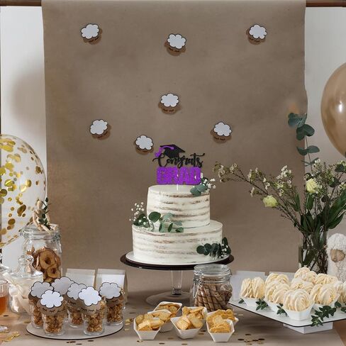 Congrats Grad Cake Topper - High Sohool/College Graduation Party Decoration Supplies - Congratulations Class of 2025 Party Cake Decorations (Orange) in Saudi Arabia