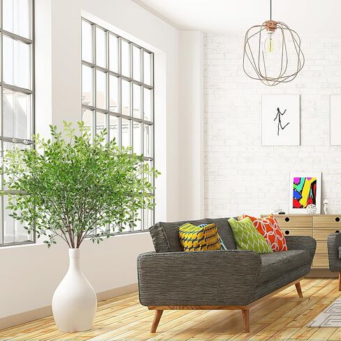 Dremisland نبات اصطناعي 43.3 بوصة فرع نبات الخيزران الاصطناعي 2 قطعة سيقان خضراء اصطناعية نباتات الخيزران المحظوظة شجيرات وهمية نباتات شجيرات خضراء للمنزل الزفاف مكتب حديقة ديكور (أخضر) in Kuwait