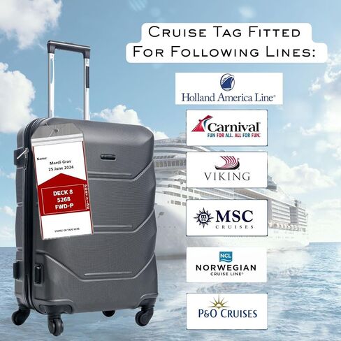 2 Cruise Lanyards+4 Water-Resistant Luggage Tag Holders | Perfect for Couples | Compatible with Carnival, Princess, Norwegian (NCL), P&O, Holland America, MSC, Costa Cruise Lines in Saudi Arabia