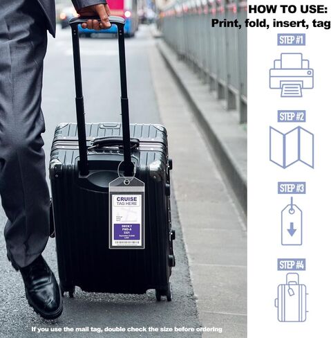 2 Cruise Lanyards+4 Water-Resistant Luggage Tag Holders | Perfect for Couples | Compatible with Carnival, Princess, Norwegian (NCL), P&O, Holland America, MSC, Costa Cruise Lines in Saudi Arabia