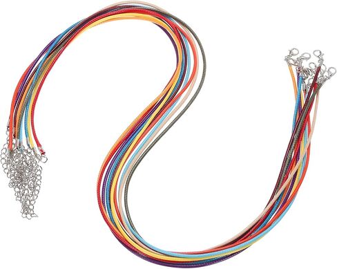 MECCANIXITY 10pcs 24 Inch Waxed Necklace Cord, Bulk Necklace String with Clasp 2mm Waxed Leather Cord Rope for Jewelry Making DIY Bracelet Pendant,Mixed Colors in Saudi Arabia