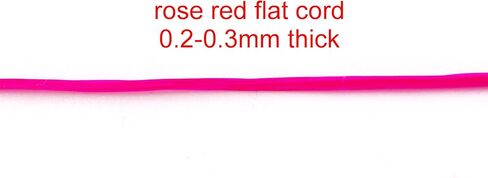 Elastic Beading Cord for Bracelet, Stretchy Thread for Jewelry Making, Flat Elastic String with 2 Pcs Beading Needles Rose Red in Kuwait