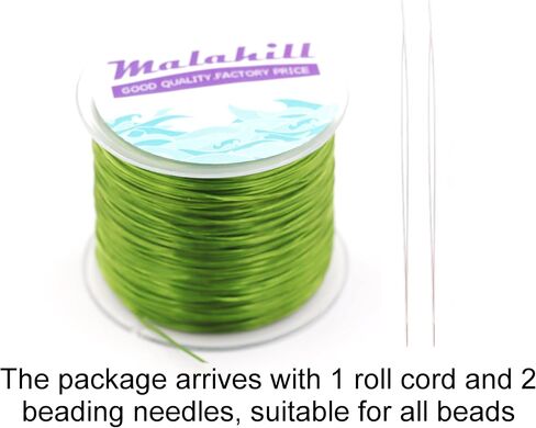 Elastic Beading Cord for Bracelet, Stretchy Thread for Jewelry Making, Flat Elastic String with 2 Pcs Beading Needles Rose Red in Saudi Arabia