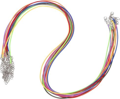 MECCANIXITY 10pcs 24 Inch Waxed Necklace Cord, Bulk Necklace String with Clasp 2mm Waxed Leather Cord Rope for Jewelry Making DIY Bracelet Pendant,Mixed Colors in Saudi Arabia