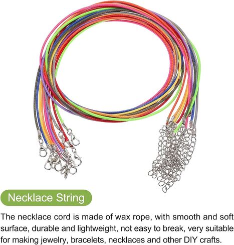 MECCANIXITY 10pcs 24 Inch Waxed Necklace Cord, Bulk Necklace String with Clasp 2mm Waxed Leather Cord Rope for Jewelry Making DIY Bracelet Pendant,Mixed Colors in Saudi Arabia