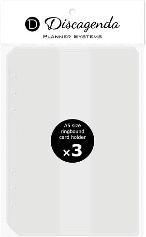 Discagenda Clear Card حامل A5 (5.8 × 8.3 بوصة) ، 3 حزمة ل 6 حلقات منظم مخطط مونيرنر الشخصي in Kuwait