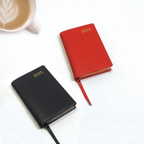 Letts of London Belgravia Mini Pocket Week to View Leather Diary with Planners 2025, 4.3-inch Height, Black, Office and School Supplies, C33EBK in Kuwait