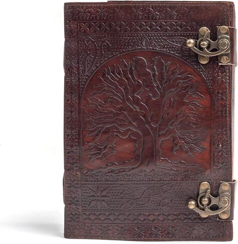 600 page large journal sketchbook leather journal leather leather bound journal grimoire journal cover handmade vintage journal charmed book of shadows charmed leather notebook journal (BROWN) in Saudi Arabia