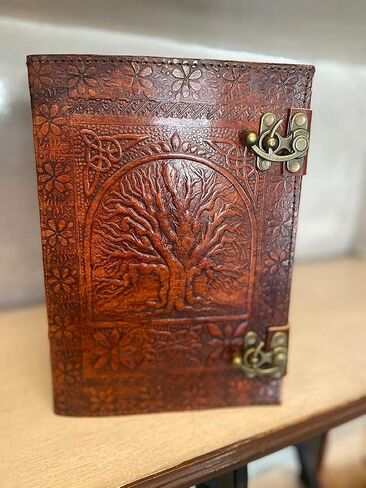 600 page large journal sketchbook leather journal leather leather bound journal grimoire journal cover handmade vintage journal charmed book of shadows charmed leather notebook journal (BROWN) in Saudi Arabia