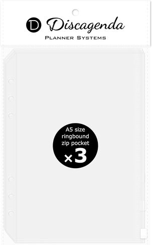 Discagenda Clear Card حامل A5 (5.8 × 8.3 بوصة) ، 3 حزمة ل 6 حلقات منظم مخطط مونيرنر الشخصي in Kuwait