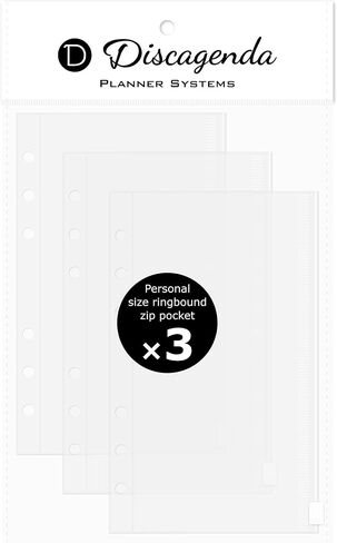 Discagenda Clear Card حامل A5 (5.8 × 8.3 بوصة) ، 3 حزمة ل 6 حلقات منظم مخطط مونيرنر الشخصي in Kuwait