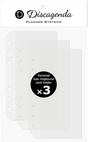 Discagenda Clear Card حامل A5 (5.8 × 8.3 بوصة) ، 3 حزمة ل 6 حلقات منظم مخطط مونيرنر الشخصي in Kuwait