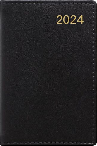 Letts of London Belgravia Mini Pocket Week to View Leather Diary with Planners 2025, 4.3-inch Height, Black, Office and School Supplies, C33EBK in Kuwait