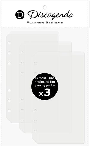 Discagenda Clear Card حامل A5 (5.8 × 8.3 بوصة) ، 3 حزمة ل 6 حلقات منظم مخطط مونيرنر الشخصي in Kuwait