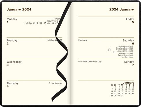 Letts of London Belgravia Mini Pocket Week to View Leather Diary with Planners 2025, 4.3-inch Height, Black, Office and School Supplies, C33EBK in Kuwait