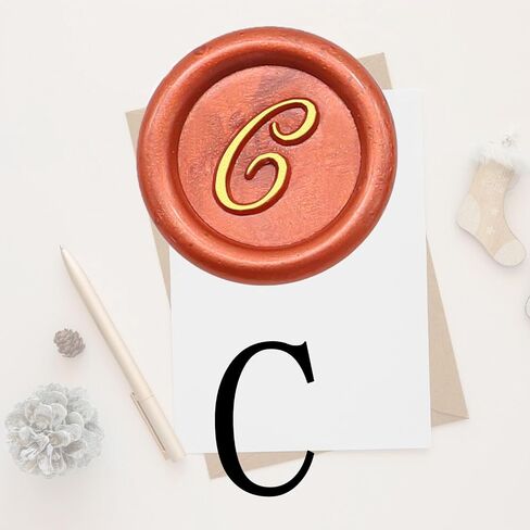 Letter C Wax Seal Stamp - Mini Initial Sealing Wax Stamp, 0.47 Inch/12mm Brass Capital Letter with Handle for Party Invitations, Envelopes, and Letters in Saudi Arabia